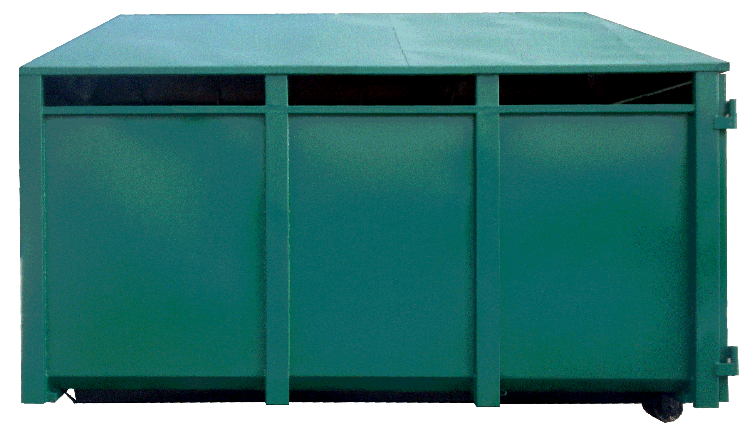 Zakryty kontener KP 15 z rolkami jezdnymi